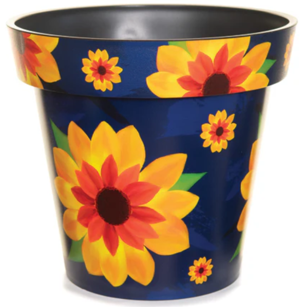 12 Inch Zest Pot Sunflower - 4 per case - Decorative Planters